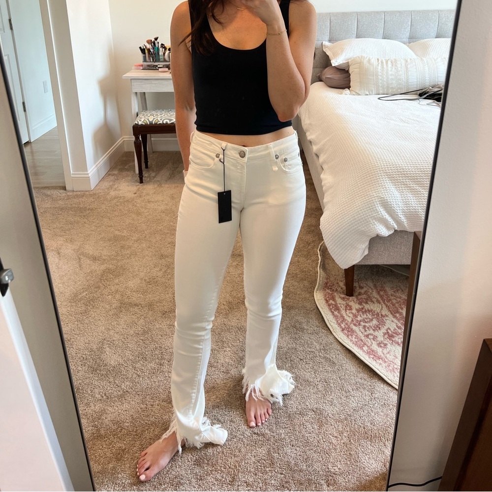R13 Kate skinny with angled hems in Garret White. NWT. Perfect condition!